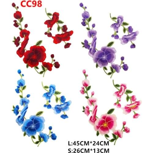 2pc per set colour Embroidered lace flower applique collar flower patches for dresses CC98