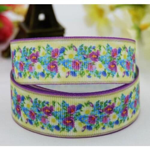22mm 25mm 38mm 75mm Ruban satin Flowers Cartoon printed Grosgrain Ribbon Hair Accessories party decoration 10 Yards X-00299