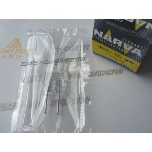 2pcs,Mitutoyo NIKON microscope NA57901,Narva 57901 HLWT-J 12V 50W G6.35-15 tungsten halogen lamp,12V50W projector bulb