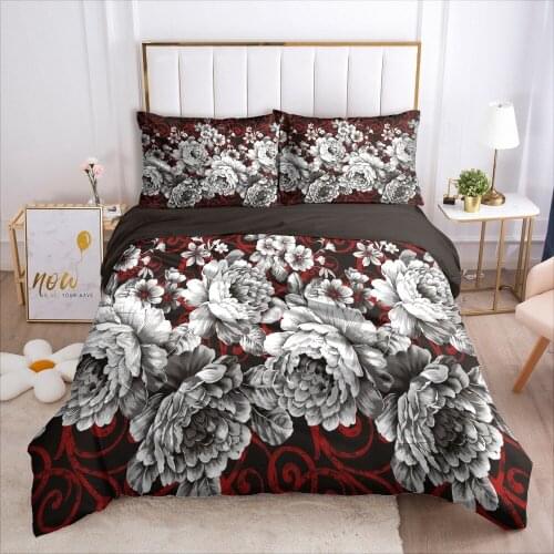 3D Bed Linen Set Flower Designer Bedding Set Duvet Cover Set Quilt Covers Sets Comforter Case King Queen Double Size Bedclothes