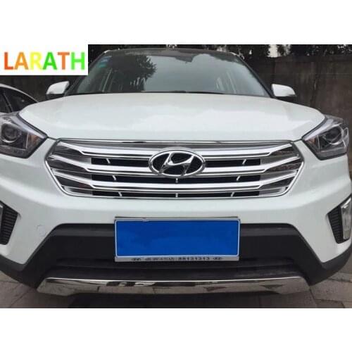 Car Styling For Hyundai Creta IX25 2015 2016 2017 ABS Chrome Exterior Front Grille Racing Grille Cover Trim Decoration Frame