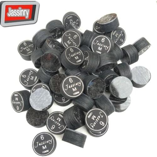 Free shipping 10pcs/lot 2018 New Jassinry Billiards cue tips 14mm Pool tips in S/M/H Billiard accessories