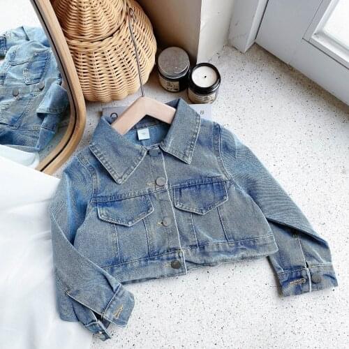 Children Clothes Spring New Arrival All Match Girls Fashion Denim Coat Kids Korean Design Jackets Kids Jeans Tops Girls Coats