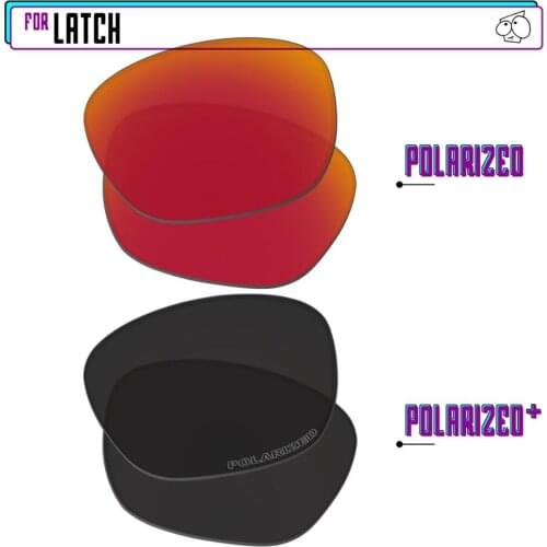 EZReplace Polarized Replacement Lenses for - Oakley Latch Sunglasses - Black P Plus-Red P