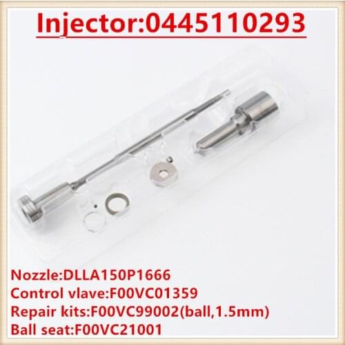 Injector 0445110293 / 1112100-E06 Diesel injector overhaul kits nozzle DLLA150P1666 valves F00VC01359 repair injectors