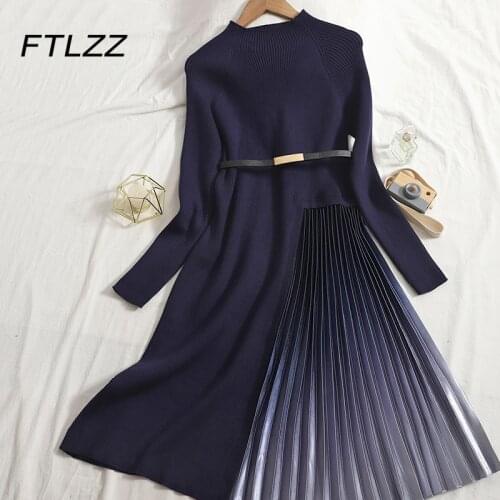 Модные вязаные платья FTLZZ China At AliExpress
