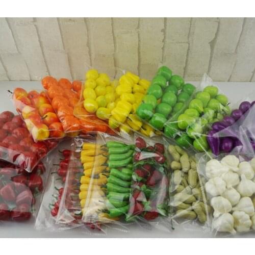 Artificial Fruit Vegetables Mini Simulation Fruit Model Foam Fake Chili Apple Pear Kindergarten Teaching Aids Photography Props