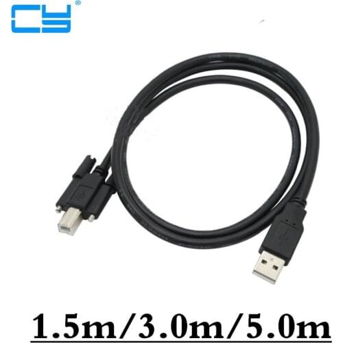 3m 5m USB 2.0 A Male to B Male date Cable with Screw holes Connector For Printer Hard disk box Scanner Industrial camera line