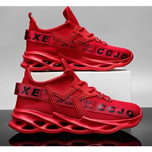 Mens Casual Sneakers Shoes Breathable Big Size Man Shoes Outdoor Running Walking Sports White Sapatos Masculinos Fashion Red