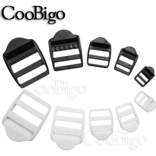 50pcs Plastic Ladder Lock Slider Tri Glide Adjust Buckles For Tactical Backpack Straps Bag Garment Belt Webbing Accessories