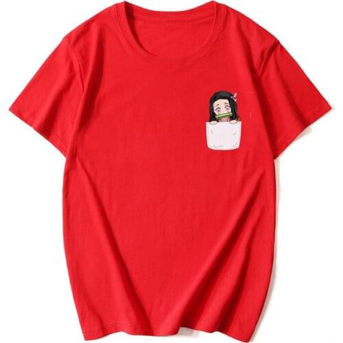 Summer Cartoon Anime Demon Slayer T Shirt Custom logo T-Shirt Women Men Harajuku Short Sleeve Kamado Nezuko Tops Dropshipping