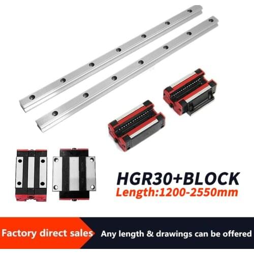 2PCS Linear Rail Guide HGR30 +4PCS HGH30CA/HGW30CC Linear Narrow/Flange carriges Sliding Block cnc parts
