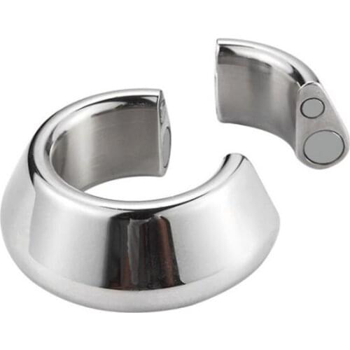 Stainless Steel Magnet Penis Ring Metal Scrotum Weight-bearing Ring Penis Exercise Sex Toys Fun For Men Cock Ring