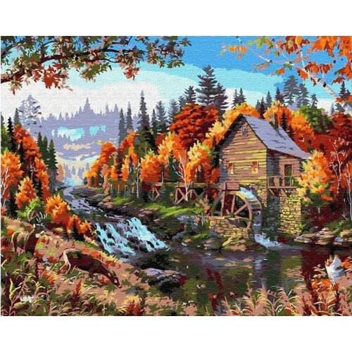 Landscape Dimond Painting Mosaic House 5D Diamond Painting Kit Cross Stitch Kit Diamond Paiting Full Drill