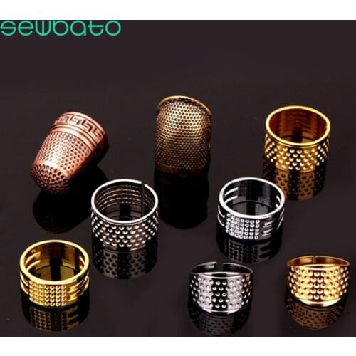 SEWBATO 1PCS Retro Finger Protector Thimble Ring Handworking Needle Thimble Needles Craft Household DIY Sewing Tools Accessories
