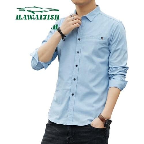 New casual all-match mens cotton shirt literary small fresh mens shirt young mens 2021 spring and autumn mens shirt