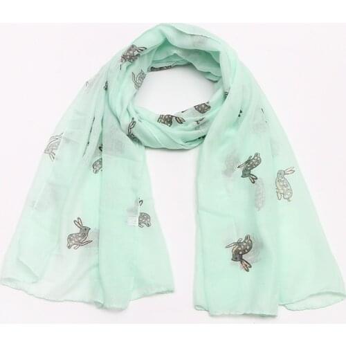 2020 New Soft Rabbit Print Luxury Scarves Shawls Long Soft Viscose Animal Gold Foil Scarf Hijab Wrap 5 Color 10pcs/LOT Wholesale