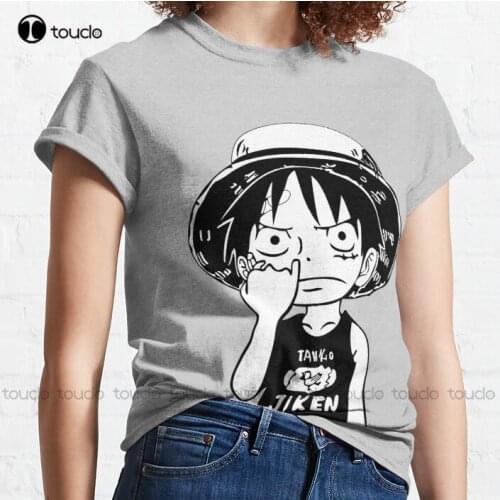New One Piece Luffy Picking Nose Classic T-Shirt Cotton Tee Shirt S-5Xl