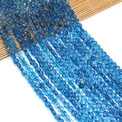 Wholesale Natural Stone Blue Peridot Crystal Quartz Beads 14'' for Jewelry Making DIY Bracelet Necklace Faceted Loose Beads 6mm