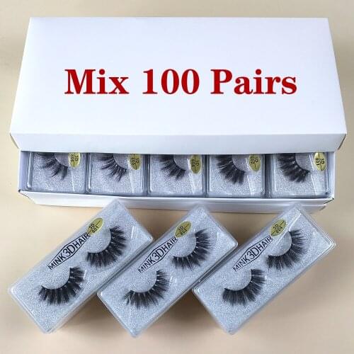 Wholesale Eyelashes 30/50/70/100 Pairs 3d Mink Lashes Bulk Natural False Eyelashes Hand Made Makeup Eye Lashes 3D Mink Eyelashes