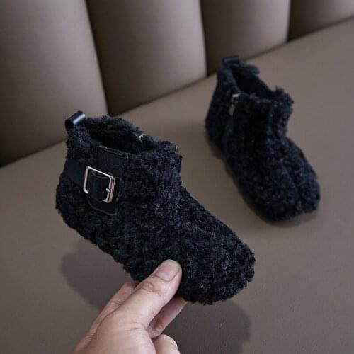 ChildrenS Princess Fashion Furry Shoes Ankle Boots Snow Baby For Toddlers Sneakers Girl Female Winter Warm 2020 1 6 8 9 12 Year