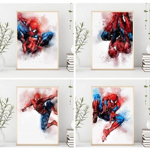 Marvel Avengers Superhero Canvas Painting Spiderman Movie Poster Wall Art Picture for Living Room Home Decor Cuadros