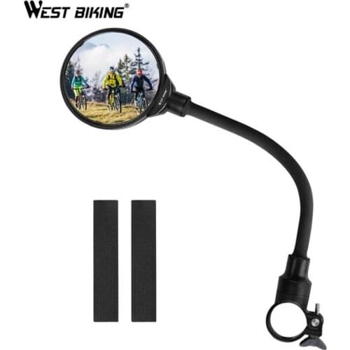 WEST BIKING Bike Mirrors Angle Adjustable Bicycle Rear View Mirror MTB Road Bike Handlebar Mirror Cycling Mirror Bike Parts