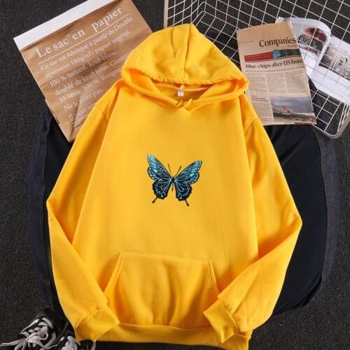 Kawaii Winter Womens 2021 Mens Sweatshirts Polerones Tracksuit Oversized Hoodies Butterfly Warm Pullover Clothing Clothes Long