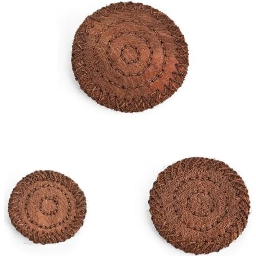 Thick Brown Mat Tea Set Pot Mat, Brown Hair Woven Potholder, Tea Ceremony Access