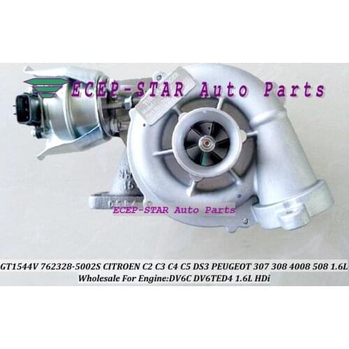Turbo GT1544V 762328 762328-5002S 762328-0001 For CITROEN C2 C3 C4 C5 DS3 09- For PEUGEOT 307 308 4008 508 DV6C DV6TED4 1.6L HDi