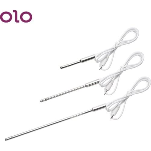 OLO Stainless Steel Urethral Dilators Penis Plug Electro Shock Catheters Sounds Adult Games Sex Toys for Men Gay Erotic Toys