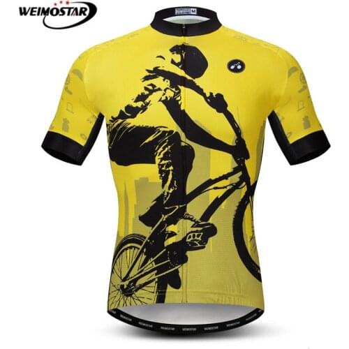 Weimostar Ourdoor Sport Cycling Jersey Summer MTB Riding Bike Jersey Breathable Bicycle Shirt Quick Dry Yellow Cycling Clothing