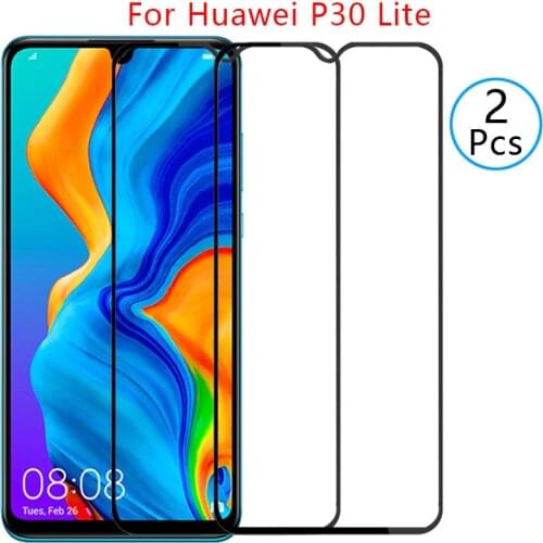 9d screen protector tempered glass case for huawei p30 lite 2020 cover on huawey p30lite p 30 light protective phone coque bag