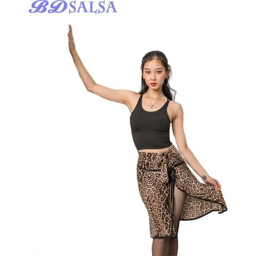Sportswear Latin Dance Top Female New Girl Clothes Female practice Dancing Cardigan Women Leopard Print Long sleeve Gauze ID62