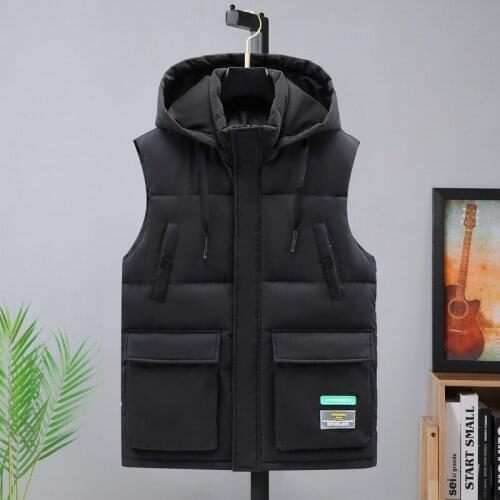 New MenS Waistcoat Autumn And Winter Down Cotton Vest MenS Warm Vest MenS Korean Slim Waistcoat Sleeveless Vest For Men 5XL