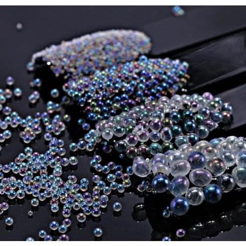 10g/bag Diy Crystal Drops No Hole Beads Bubble Beads Uv Adhesive Fillers Small Beads Imitation Bubble Beads