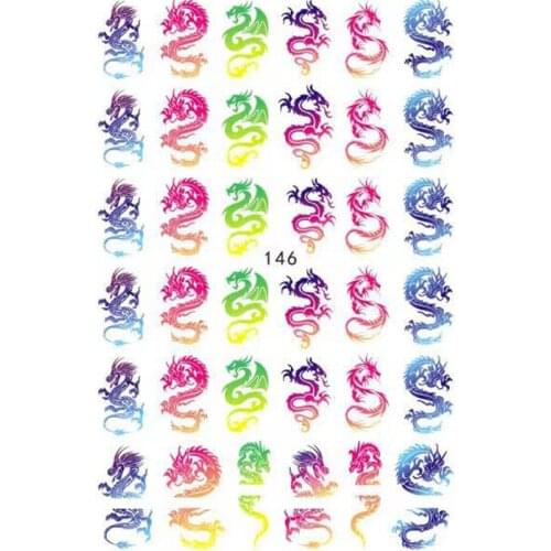 Colorful Dragon Snake Lady Love Nail Sticker Holographic Slider DIY Image Art Deco Accessories Sticker Decal 10PCS