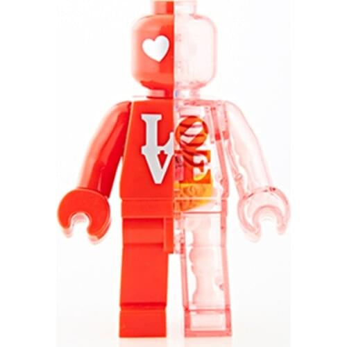 4D Love red brick man Intelligence Assembling Toy Assembling toy Perspective Anatomy Model DIY Popular Science Appliances