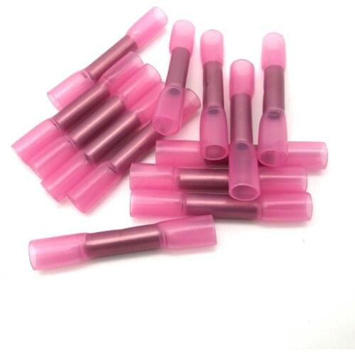 50PCS 18-22AWG BHT1.25 Insulated Heat Shrink Butt Wire Electrical Crimp Terminal Connector 0.5-1.5mm2 wires