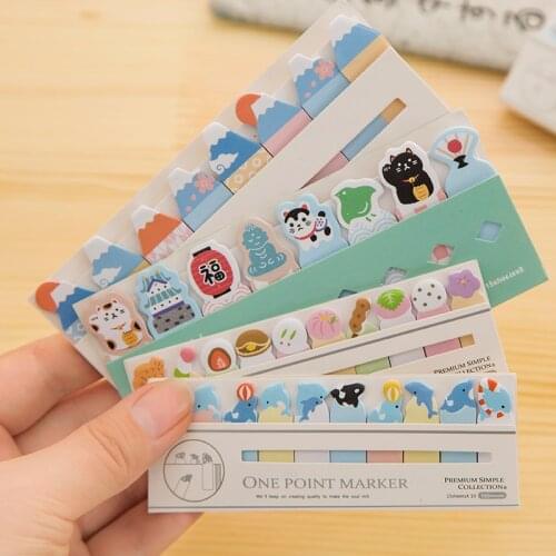 8pcs SUSHI Cartoon Designs Sticky Notes Post Memo Pad Cat Sushi Stickers Label Tag School Supplies E6380