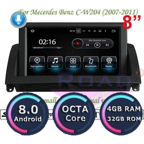 Roadlover Android 8.0 Car Head Unit Player For Mecerdes Benz C-W204 (2007-2011) Stereo GPS Navigation Automagnitol 2 Din NO DVD