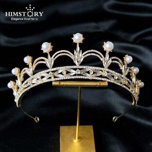 HIMSTORY Latest Crown Tiara Hairband Engagement Wedding Hair Accessories for Women Bridal Princess Crowns Party Headdress Gifts
