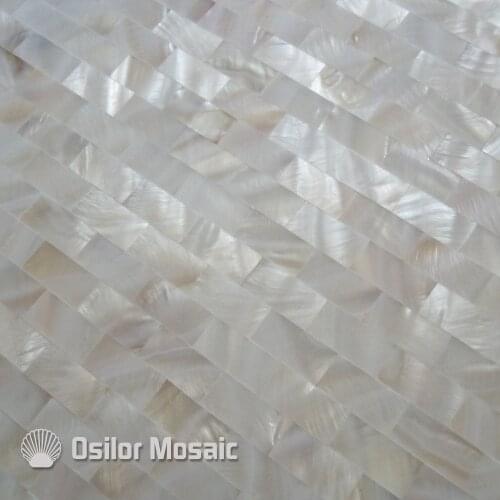 White color natural Chinese freshwater shell seamless mother of pearl mosaic tiles for kitchen backsplash wall tile
