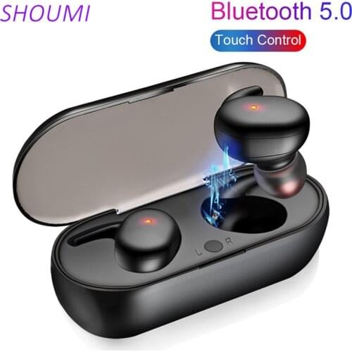 Wireless Earphones TWS Bluetooth 5.0 Earbuds Sport Waterproof Stereo In-Ear Headset with Mic Touch Control For IOS Android Phone