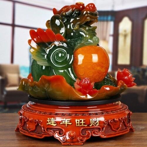 Large GOOD Mascot Home store Company talisman Bring wealth money GOOD LUCK ZHAO CAI Dragon PI XIU FENG SHUI Decoration Statue