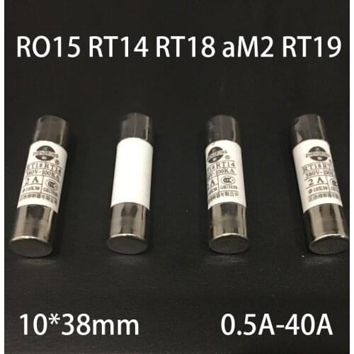 25A 32A 40A RO15 RT14 TR18 RT19 aM2 380V 500V 10*38 10x38mm Fast Quick Blow Cylindrical Cap Tube Cartridge Ceramics Fuse Link
