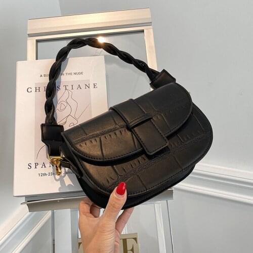 Ladies Small PU Leather Saddle Crossbody Bags for Women 2021 Summer Fashion Casual Shoulder Bag Luxury Party Handbags and Purses