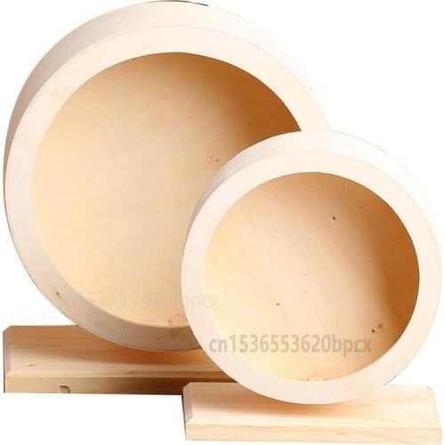 Wooden Silent Roller Hamster Running Exercise Wheel Mouse Hedgehog Sports Wheel Hamster African Hedgehog Pet Toy