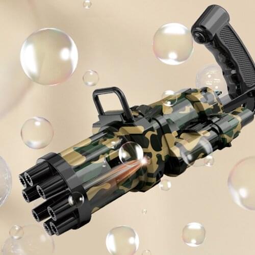 Kids Automatic Gatling Bubble Gun Toys Summer Soap Water Bubble Machine 2-in-1 Electric Bubble Machine For Children Gift Toys