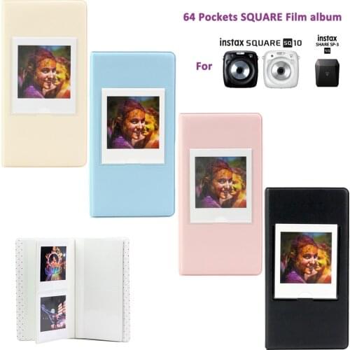 For FujiFilm Instax Square SQ10 Camera SP-3 Printer Film Photos Paper 64 Pockets Photo Book Album Storage Pink Black Yellow Blue